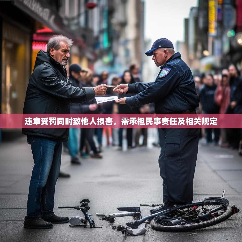 违章受罚同时致他人损害，需承担民事责任及相关规定