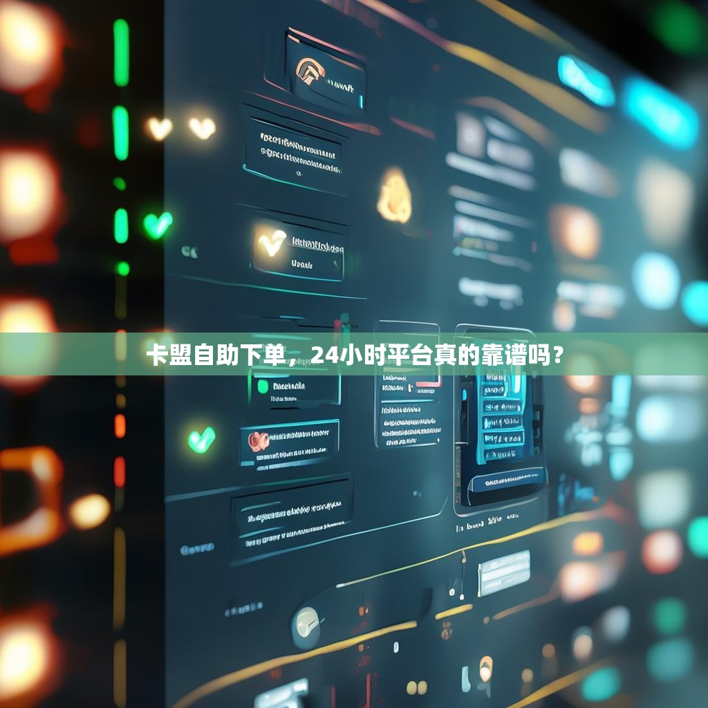 卡盟自助下单，24小时平台真的靠谱吗？