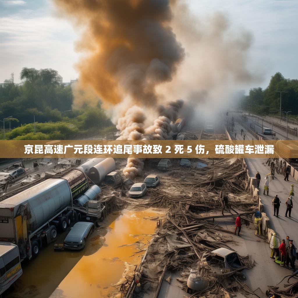京昆高速广元段连环追尾事故致 2 死 5 伤,硫酸罐车泄漏
