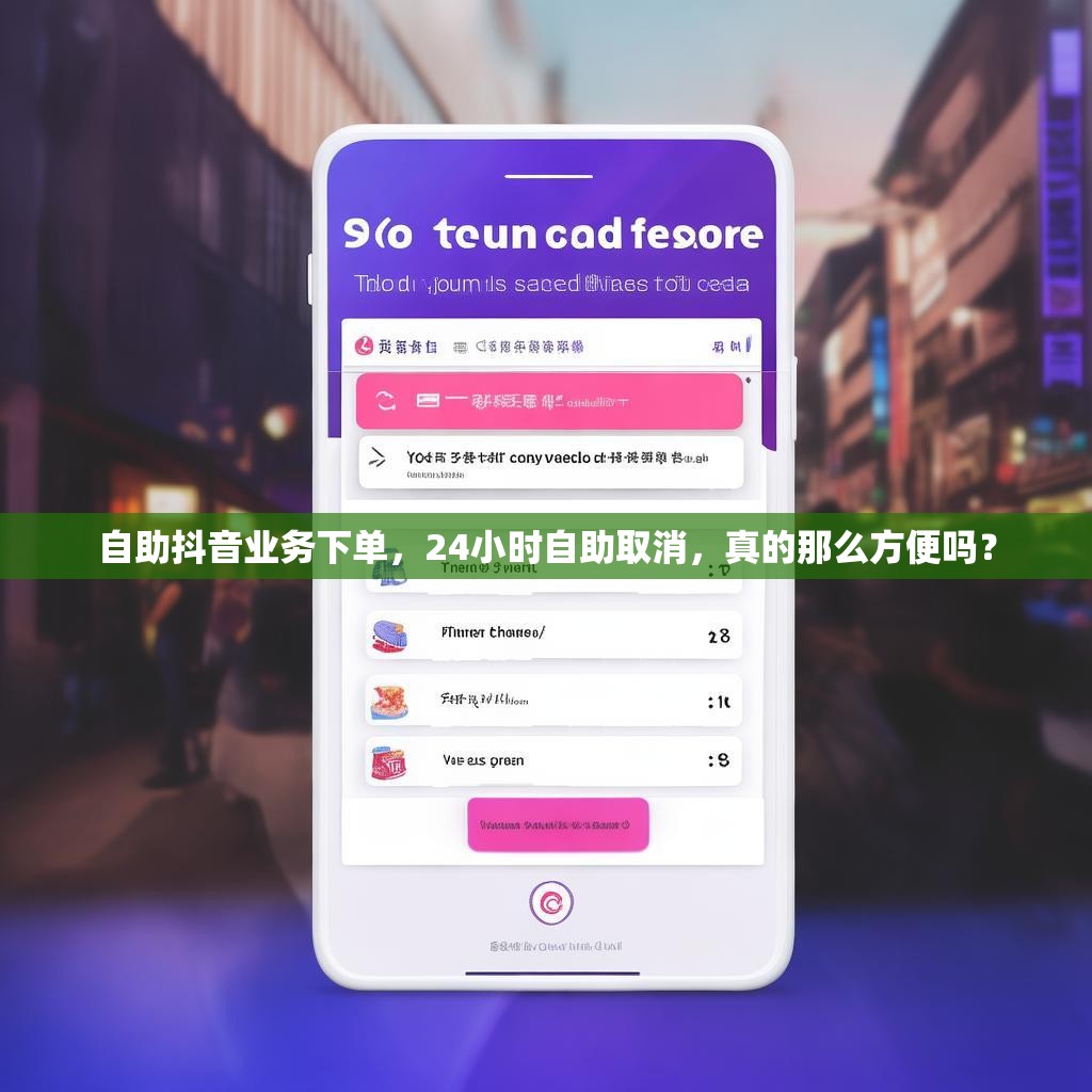 自助抖音业务下单,24小时自助取消,真的那么方便吗?