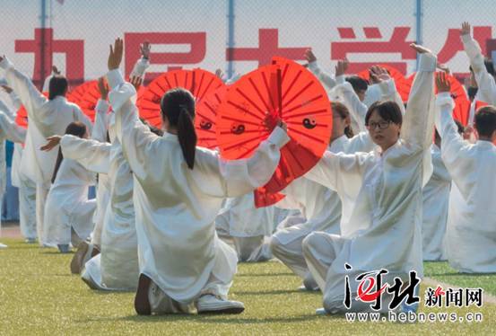 河北省第19届大运会开幕 速度轮滑成亮点